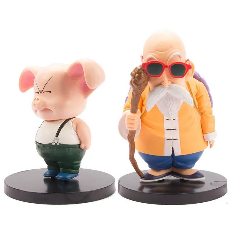 Bandai 2 pezzi Set 15cm Anime 2 Dragon Ball Z Master Roshi Oolong Pig Action Toys Figurine Goku modello in Pvc giocattoli per bambini regali muslimb