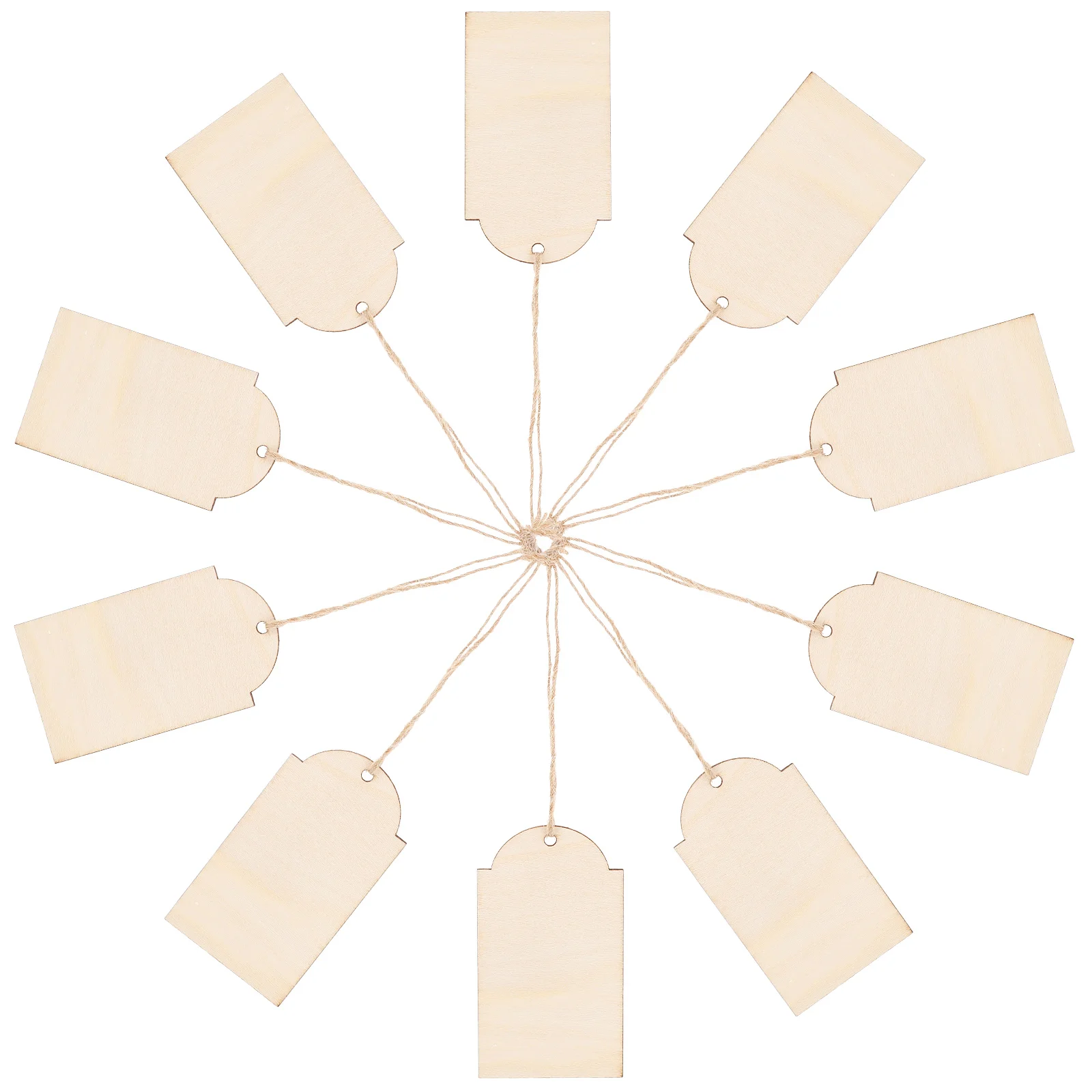 

10 Pcs Roller Coaster Wooden Christmas Tree Hanging Card Tag Unfinished Xmas Tags Ornament