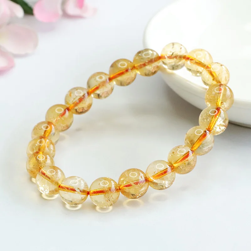 

Natural Citrine Bracelet Brazilian Colorful Gemstone Jewelry Accessories