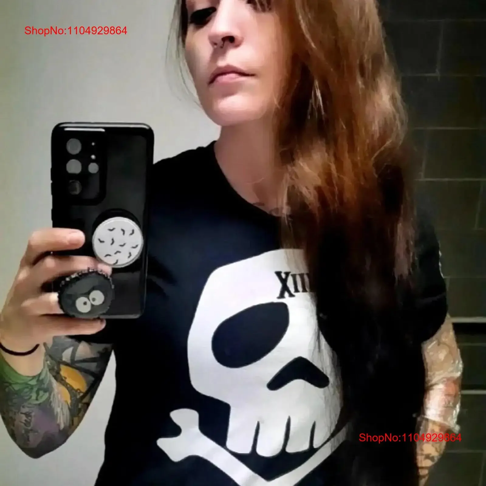 Death Bones Okkult Fashion Goth Style Witchy Gender Neutral T-Shirt Top Street Wear La Morte XIII Vintage Washed