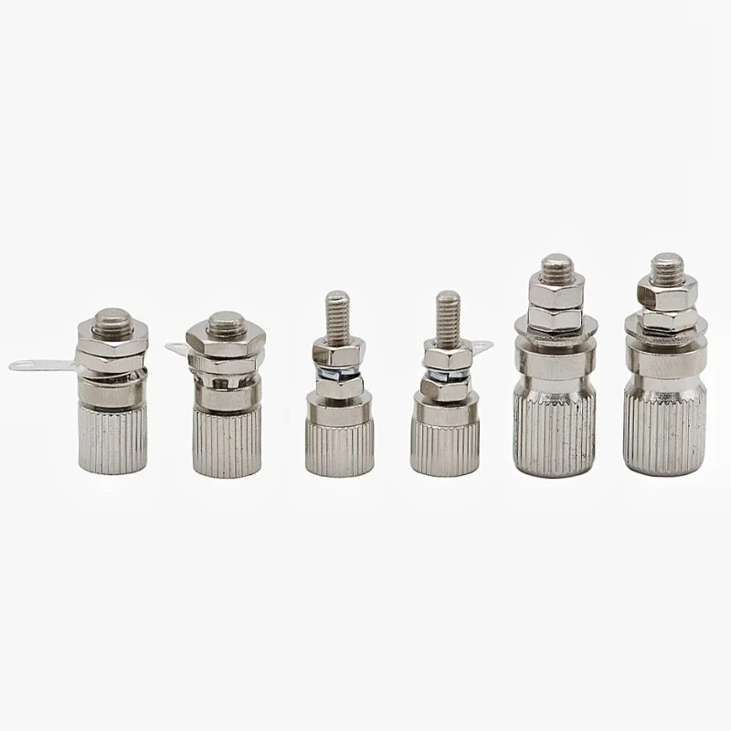 6pcs Grounding Banana Socket 4mm Panel Test Frame Female Plug All Copper Terminal 4mm Power Metal Grounding Pole