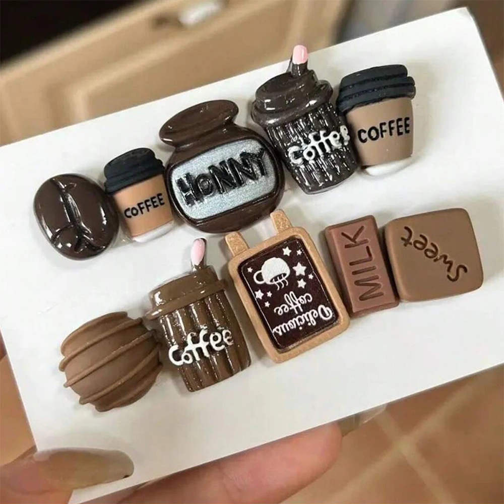 10 pçs café chocolate simulação comida geladeira ímãs quadro branco adesivos geladeira ímãs decorativos cozinha decoração de casa