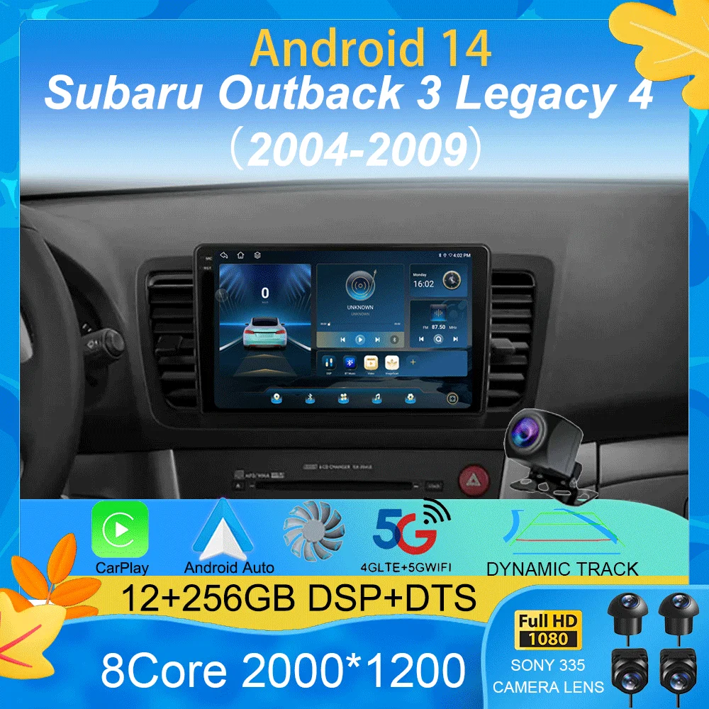 Android 15 Car Radio For Subaru Outback 3 Legacy 4 2003 - 2009 Multimedia Video Player Navigation stereo GPS No 2din 2 din dvd