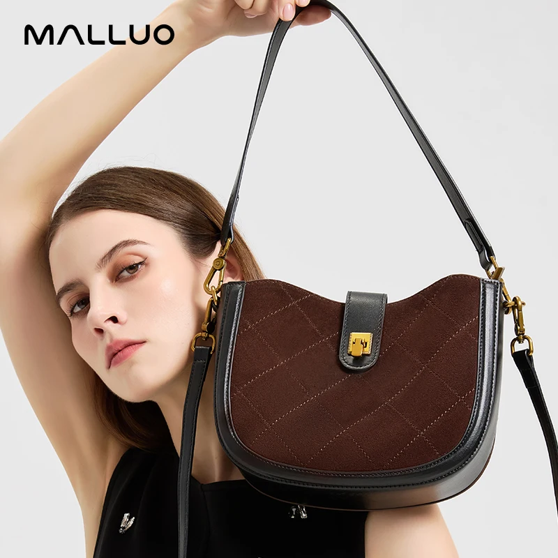 

Ladies Retro Classic Cowhide Handbags Women Suede Cow Genuine Leather Shoulder Bag Female Fashion Luxury Designer Crossbody Bags