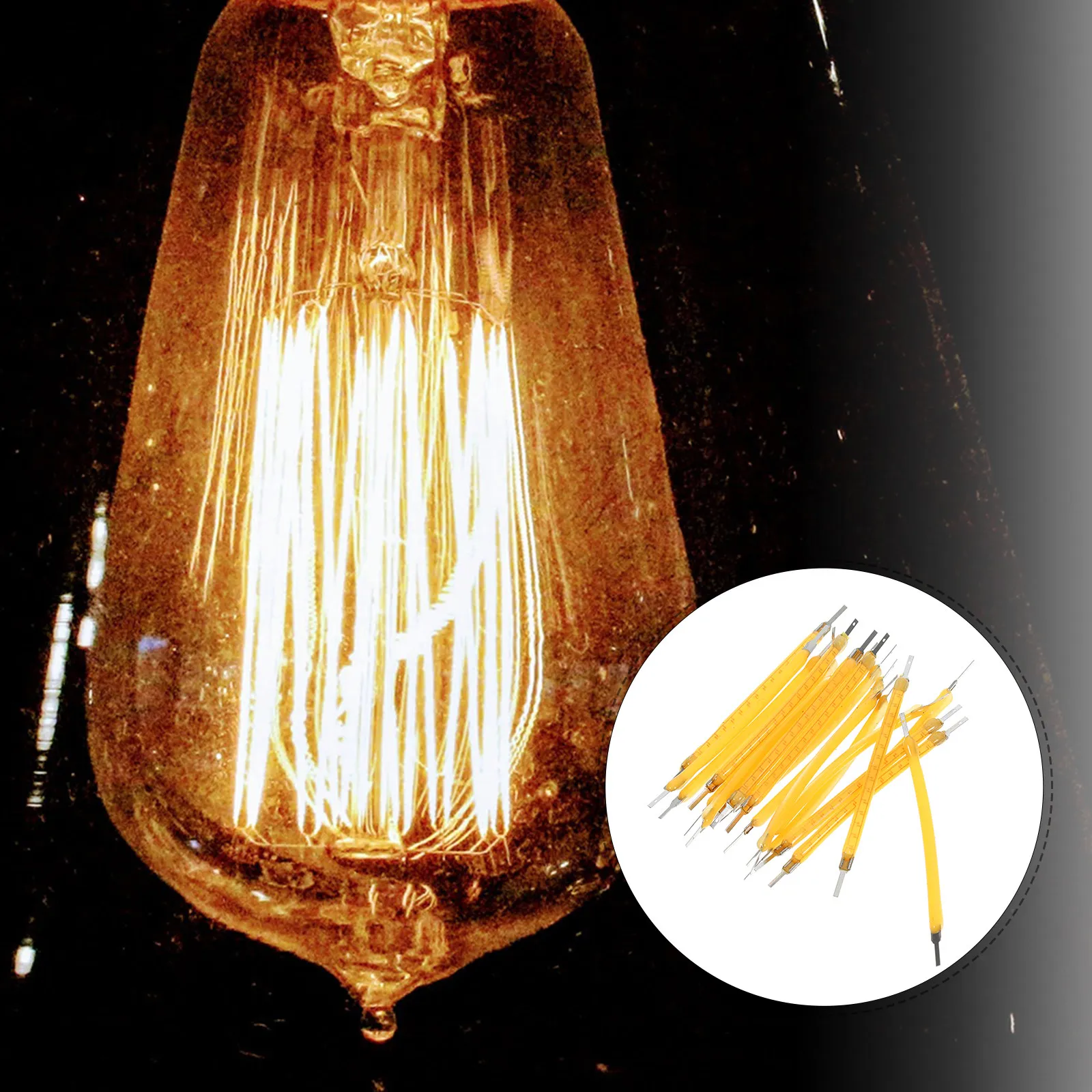 25Pcs Free Cut LED Filament Wire 3V 40Mm Soft Bendable Design for Edison Bulb Filament Replacement Lamp Bead Installation