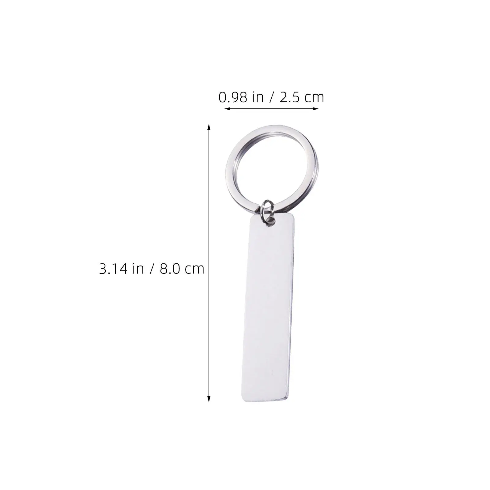 10Pcs Metal Stainless Steel Dog Blanks Christmas Stocking Stuffers Rectangle Keychain Engravable Tags Numbered