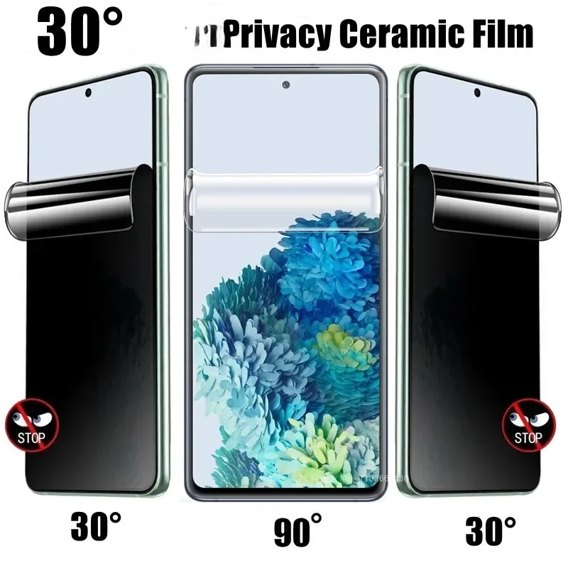 2Pcs Anti-Spy Hydroge Film Screen Protector  For Samsung Galaxy S23 S22 S21 S20 S24 Ultra FE For Samsung Galaxy Note 20 10 Film