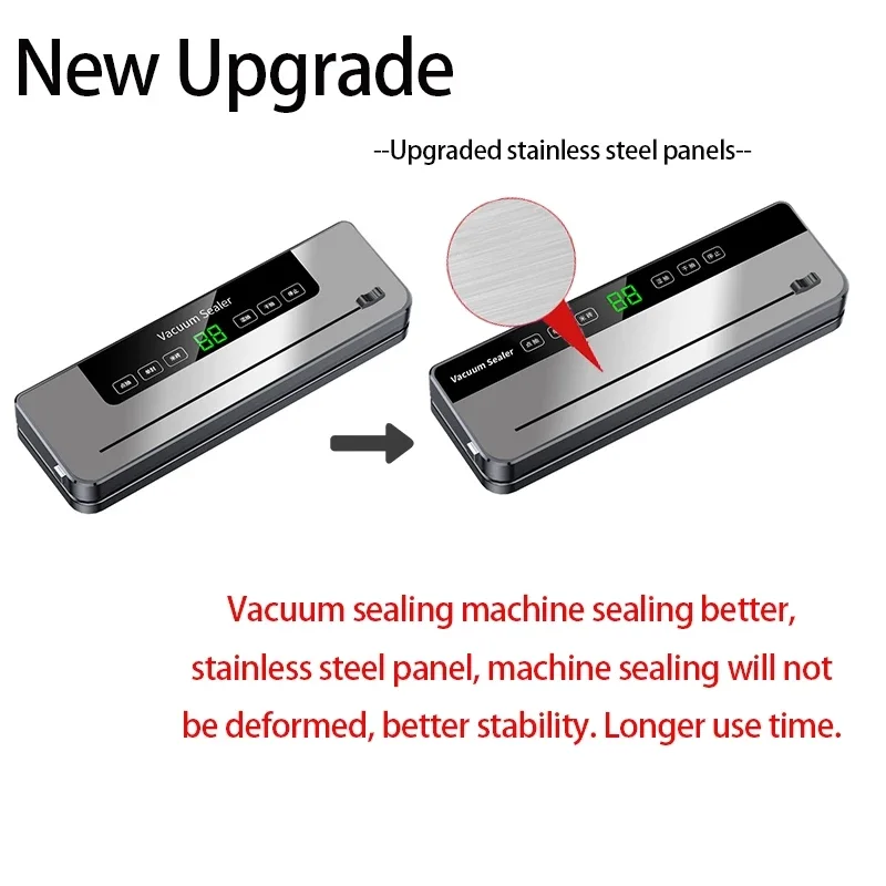 Electric Vacuum Sealer Dry/Wet Food Sealed Packaging Kitchen Food Storage Seal UV Sterilization Built-in Cutter Knife EU/US