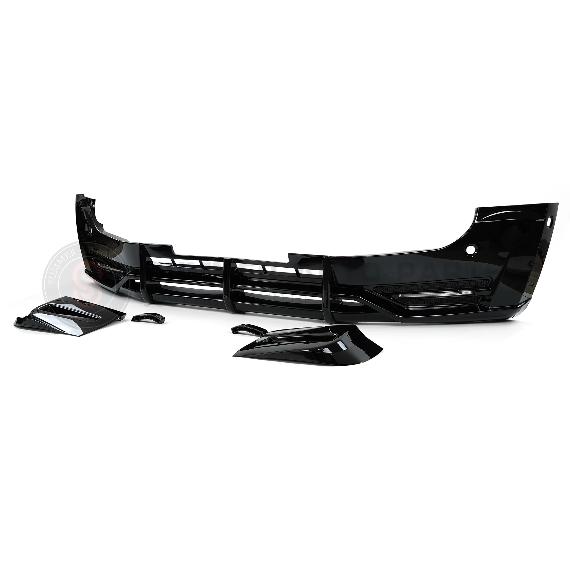 تصميم جديد اكسسوارات السيارات الخارجية طقم الجسم المصد الأمامي الشفة مع مصباح ليد لاند روفر ديفندر 90 110 #6