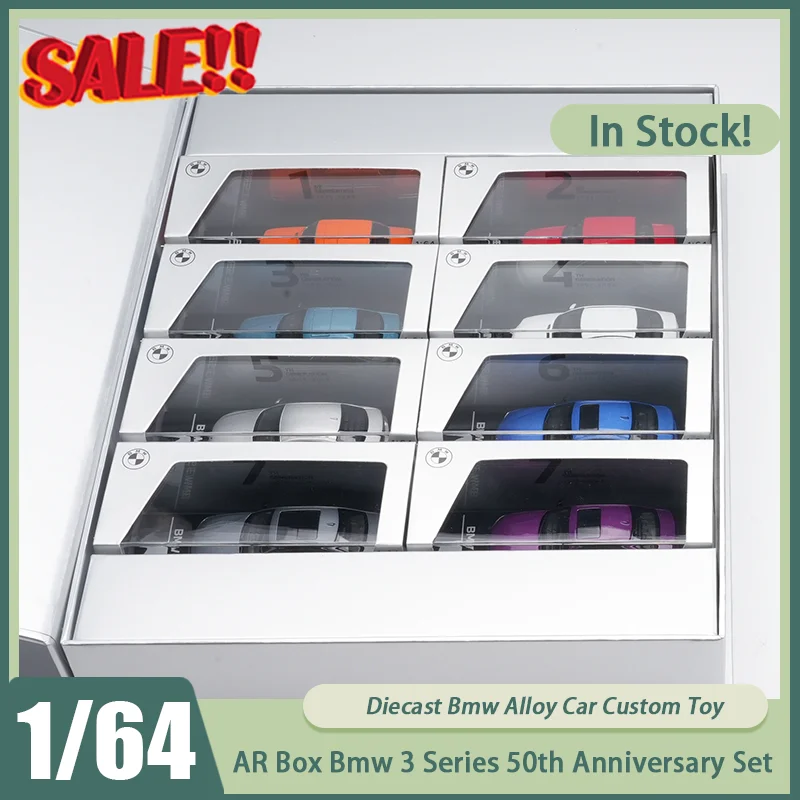 

New In Stock Ar Box 1:64 Bmw 3 Series Original 50th Anniversary Commemorative Set Alloy Car Miniature Diecast Ornament Custom