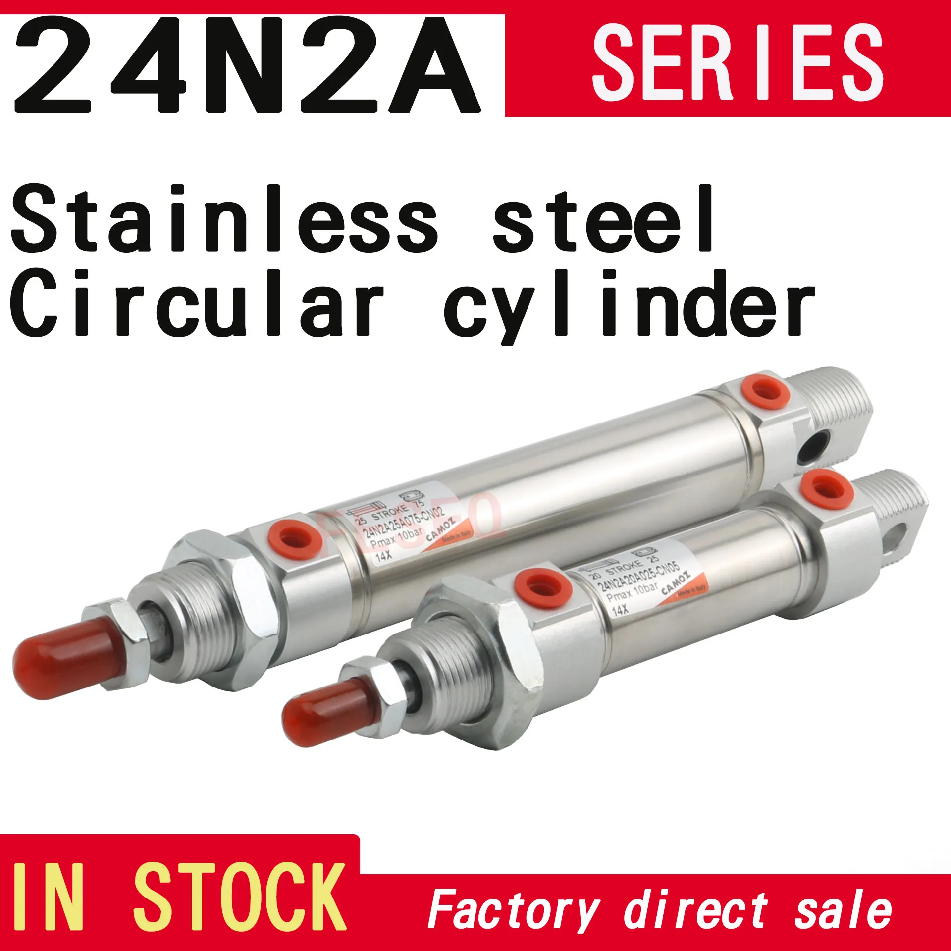 CAMOZZI Stainless steel round cylinder 24N2A25A075-CN02 24N2A20A025-CN05 60N1L040A0050   24S1A25A020S01-CN01