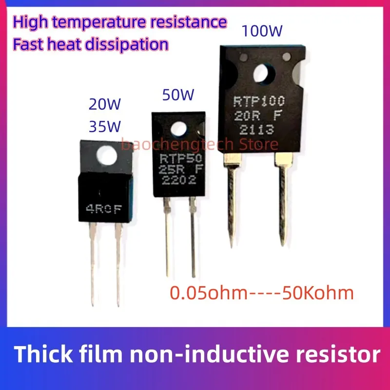 Imagem -06 - Resistor de Amostragem Não Indutiva de Alta Precisão Filme Grosso 100w Rtp 0.05r 0.5r 10r 20r 100r To247 Alta Precisão 500r