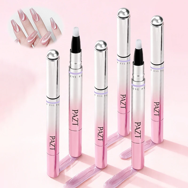 6 In 1 Cat Eye Magnetic Pen For Nails All-in-One Nail Polish Gel For Gel Polish Lazy Manicure Construction Magnetic Beads Pen.