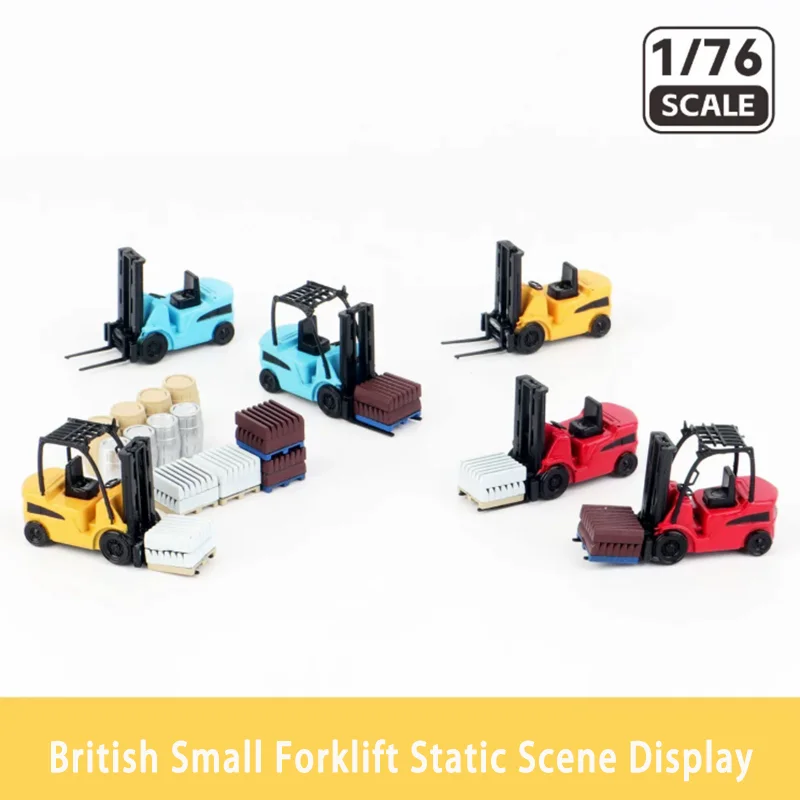 1:76 Scale British Small Forklift Plastic Car Model Static Scene Display Collection Souvenir Car Decoration Holiday Gift