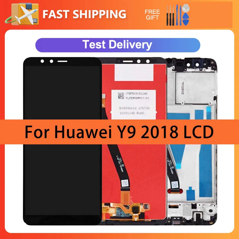 5.93'' Display For Huawei Y9 2018 LCD Touch Screen Digitizer Assembly With Frame For Huawei Y9 2018/Enjoy 8 Plus LCD