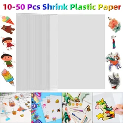 10-50 arkuszy Shrinky arkusze z tworzyw sztucznych papiery folia termokurczliwa na wyroby rękodzielnicze DIY Art rękodzieło dzieci dzieci dorośli