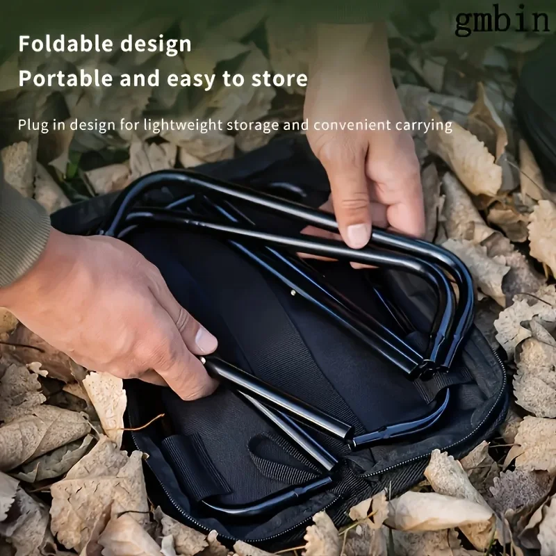 Tragbarer Klapphocker, leichter Campingstuhl, kompakter Outdoor-Sitz, 120 kg, hohe Belastbarkeit, zum Angeln, Wandern, Reisen, Picknick – Detail 9