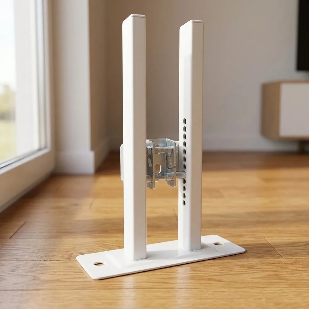 Aluminum Radiator Floor Bracket Height Adjustable 7-18cm Die-cast Construction Fits Radiators 8cm or 9.5cm Thickness