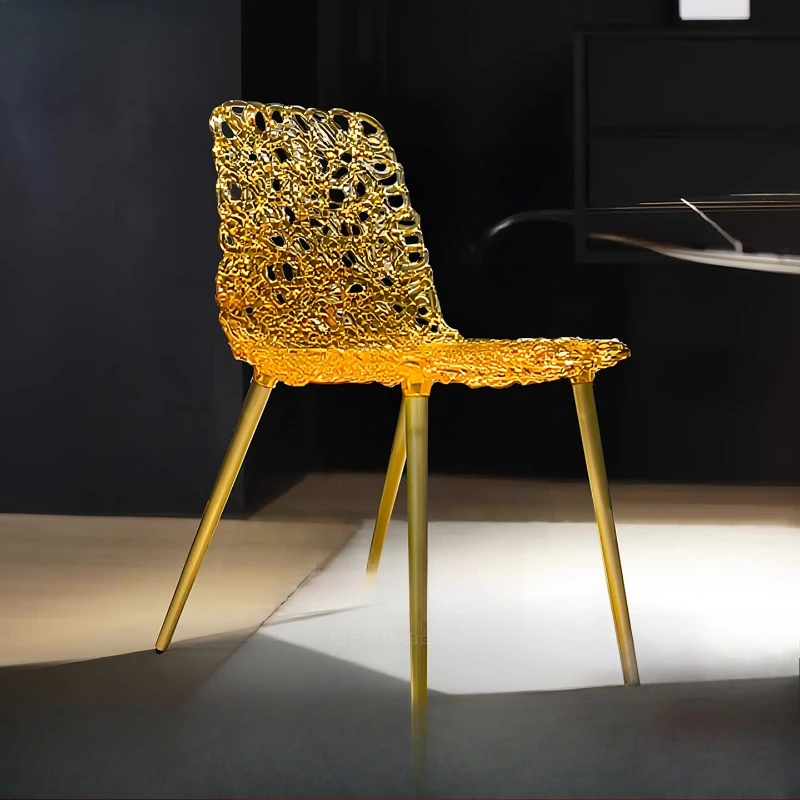 Crystal Chair Villa Restaurant Makeup Light Luxury Chair Premium Creative Transparent Modern Backrest Dining Chair