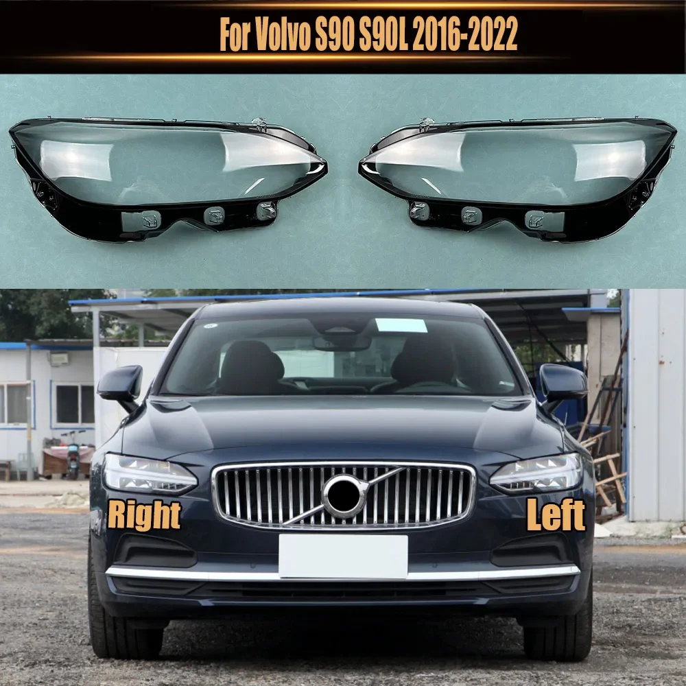 

For Volvo S90 S90L 2016-2022 Headlamp Cover Transparent Lamp Shade Headlight Shell Lens Plexiglass Replace Original Lampshade