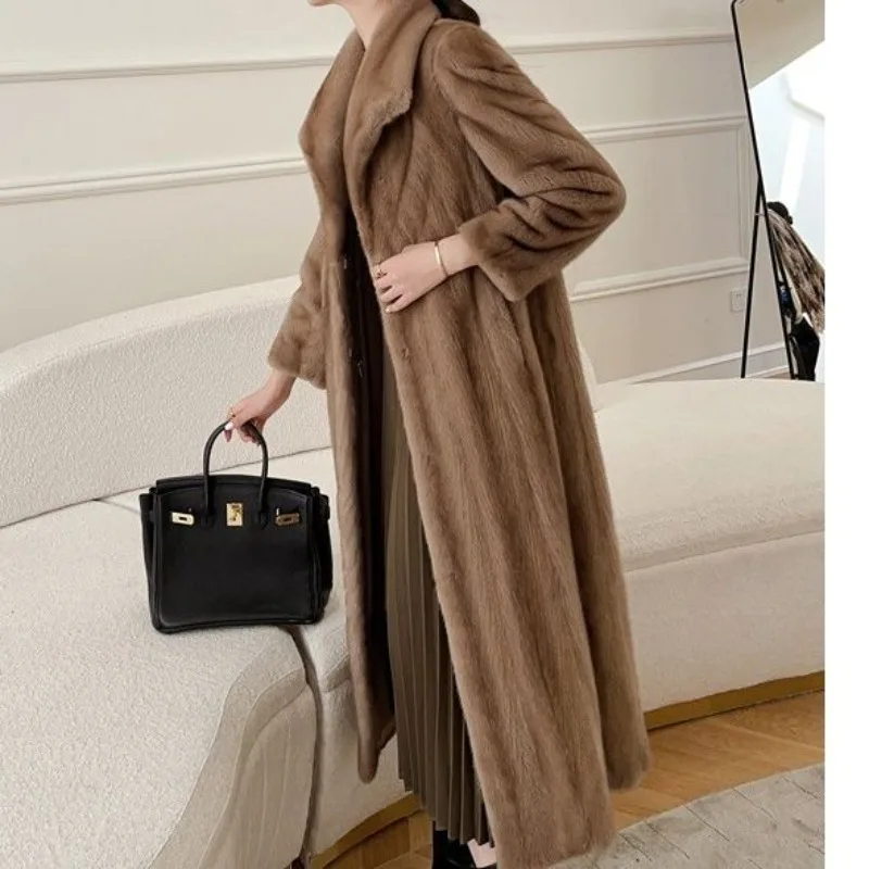 New Coat Fur Coat Environmentally Friendly Mink Fake Fur Elegant Velvet Extended Version Long Faux Fur Coat