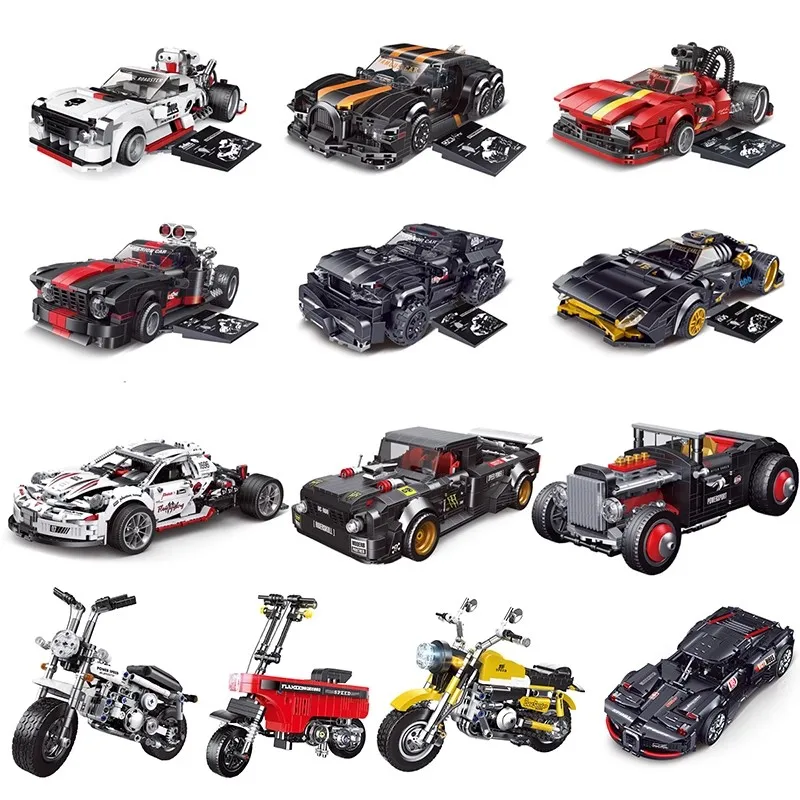 

DECOOL Modified Racing Car Building Blocks Souped-Up Off-road Vehicle High-Tech Motorcycles Bricks Toys For Boys Kids Gifts