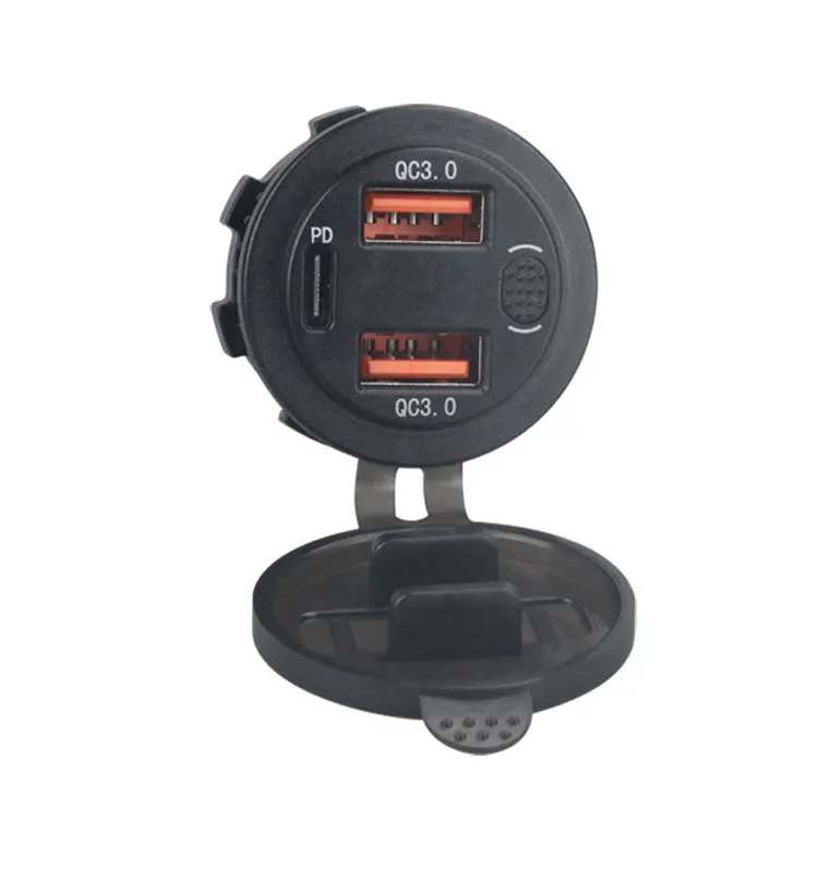 Extractme QC3.0 دراجة نارية شاحن يو اس بي 12 فولت مقبس مقاوم للماء خلية المقود محول شاحن سريع مع ملحقات محرك الفولتميتر