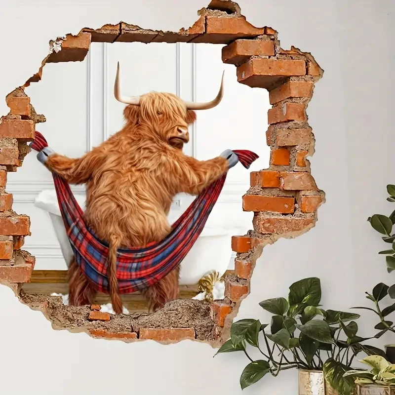 

Bathing Highland Cattle Self-Adhesive Vinyl Decal, Used for Car Windows, Bumper, Laptops, Windows, Glass, Walls, Waterproof