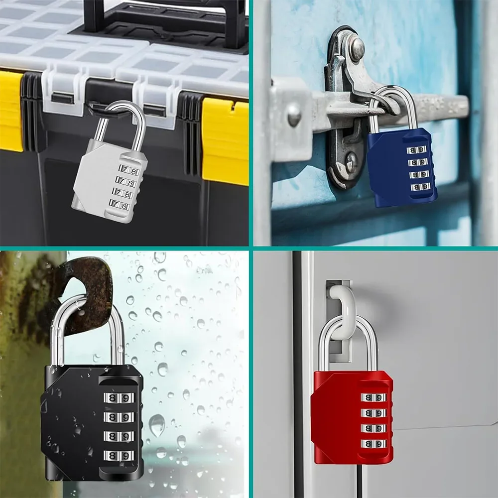 4 Digit Locker Padlocks Combination Padlocks 2 and 1 Pack Padlocks for Gym School Luggage Metal Outdoor Shed Home Security Lock