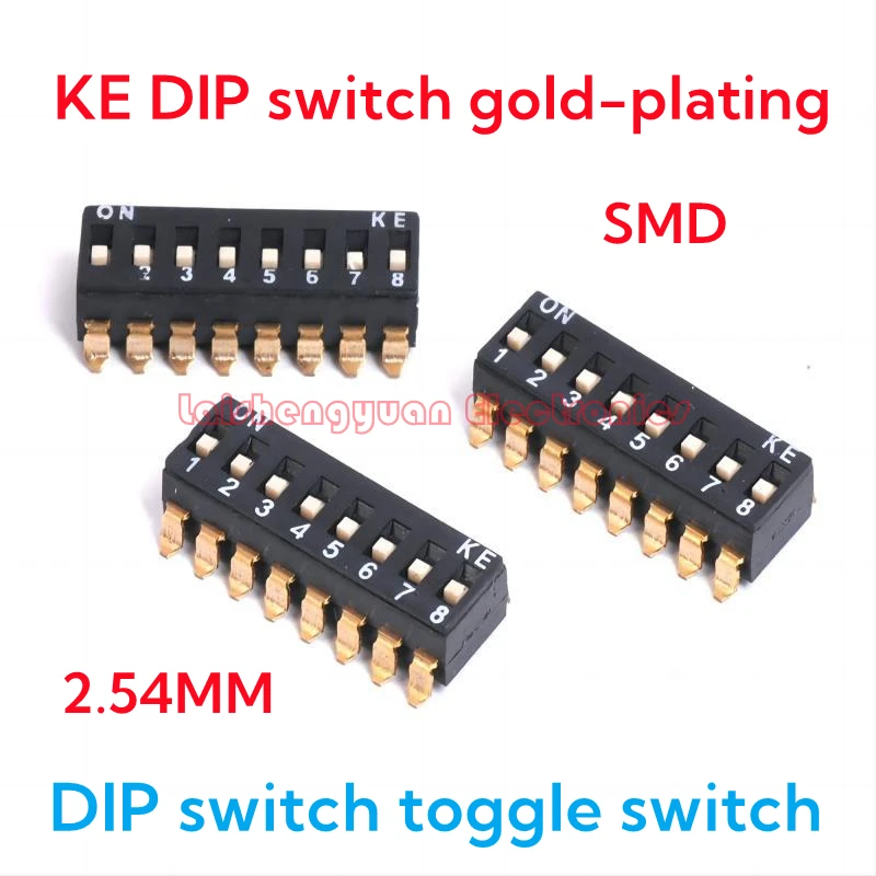 KE dial switch gold-plated dial switch, flat dial 1 position/2/3/4/5/6/7/8/9/10 position spacing 2.54mm, original SMT