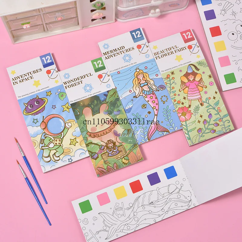 

Чудесный лес, книга для рисования акварелью для детей 4-6 лет, искусство раннего детства