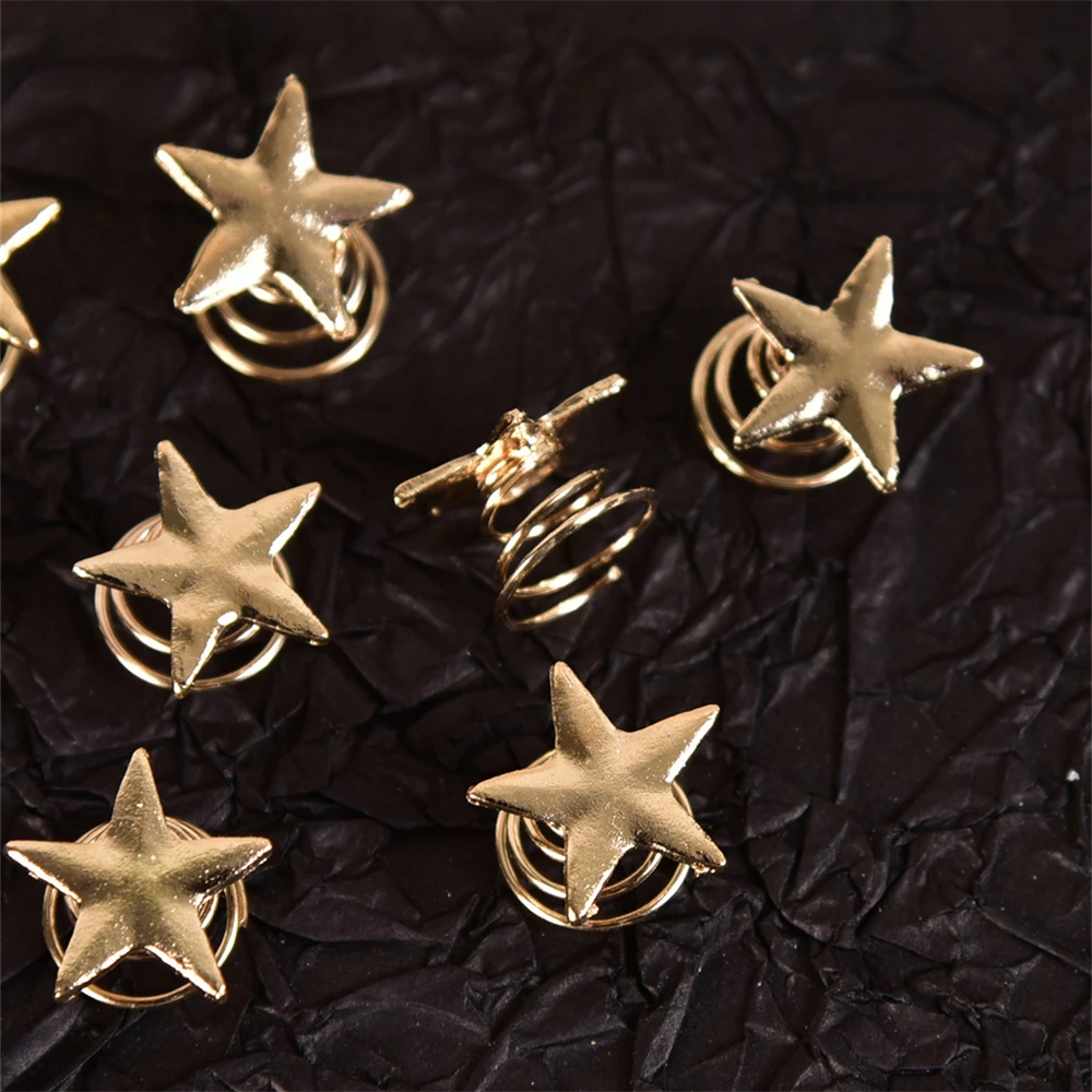 

2pcs Fashion Women Gold Star Swirl Spiral Hairpin Barrettes Wedding Gift Women Headwear Accessories Hair Braiding Tools