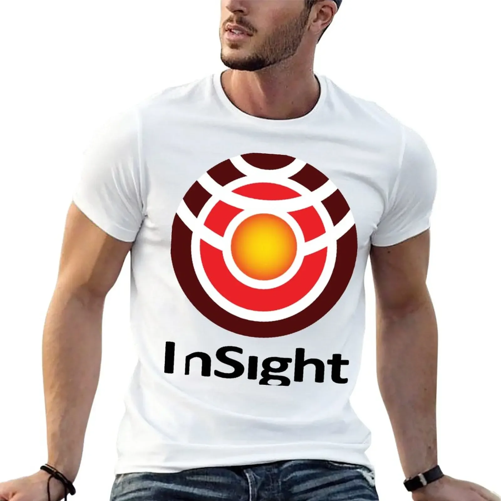 InSight Program Logo T-Shirt Aesthetic clothing summer top boys animal print T-shirts for men cotton