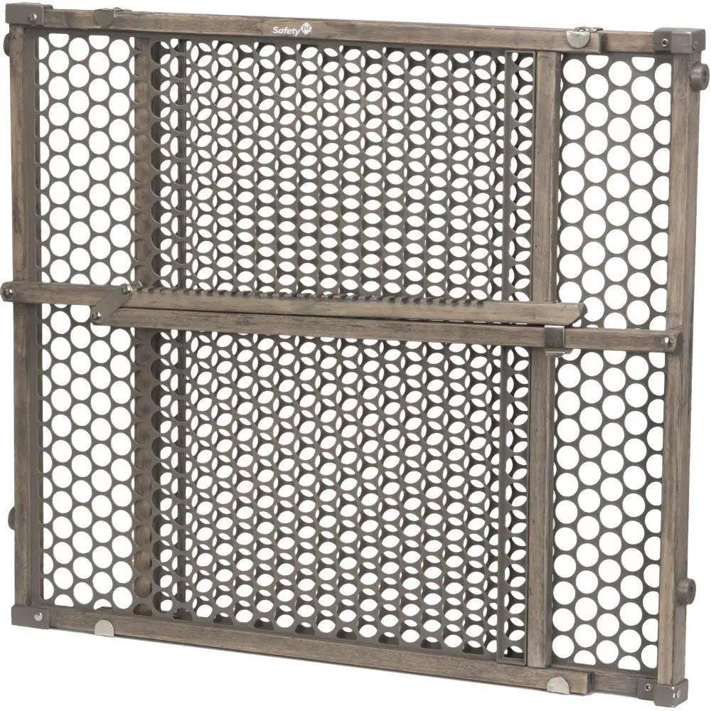 

Adjustable Pressure-Mounted Baby Gate for Doorways, Pets & Toddlers, Vintage Wood Grey Design