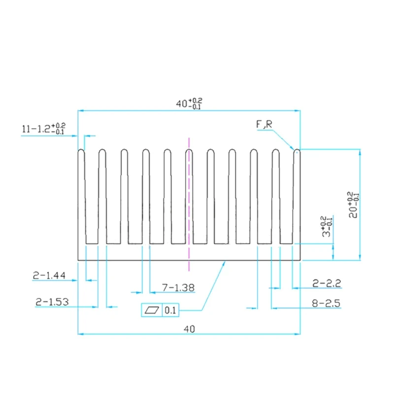 4 個ヒートシンク 40x40x20mm アルミヒートシンククーラー冷却ラズベリー用
