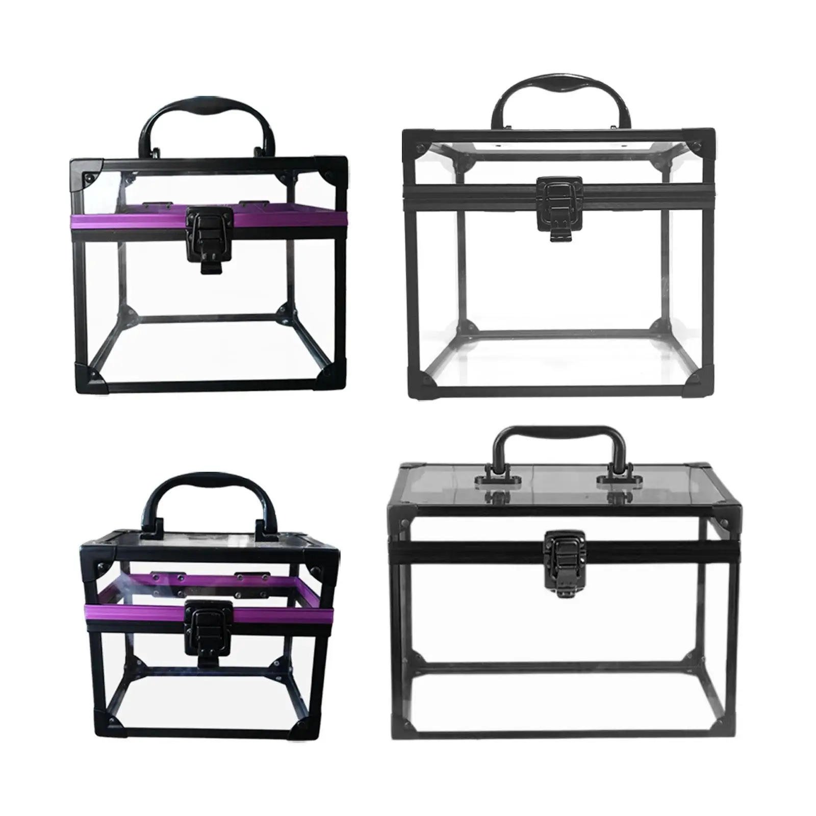 Makeup Bag ,Makeup Box Organizer, Transparent Portable Toiletry Train Case Vanity Case Cosmetic Storage Box for Travel Women,