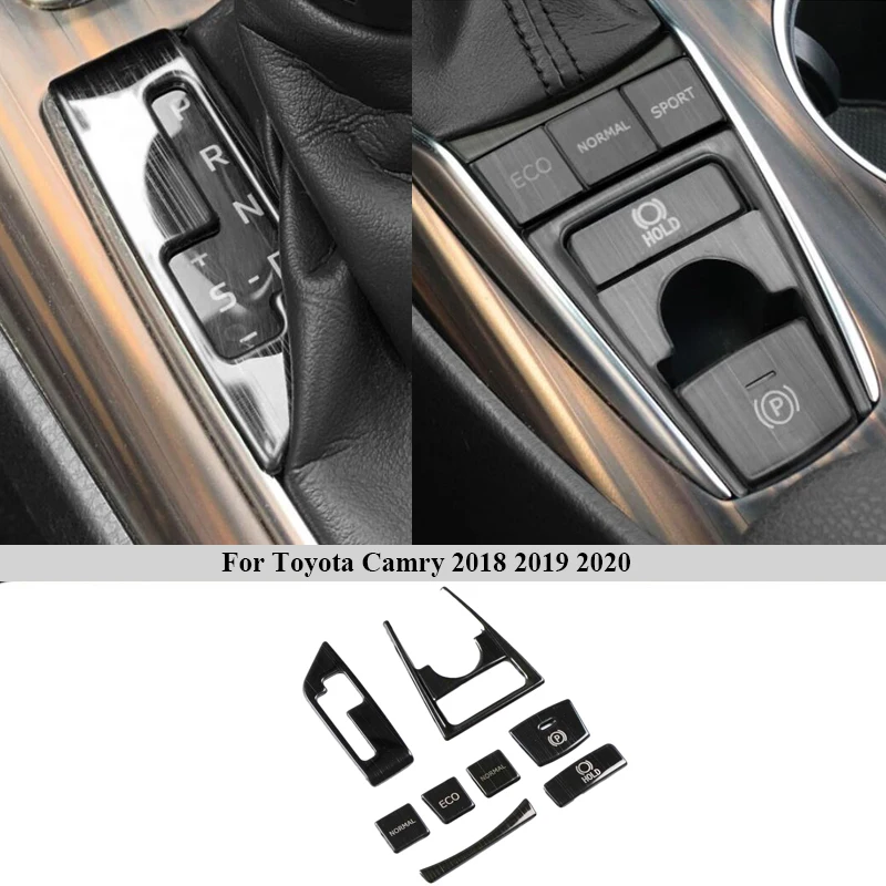 For Toyota Camry 70 XV70 2018 2019 2020 Drawing titanium Black Accessories Interior Stainless steel Decoration Cover Trim