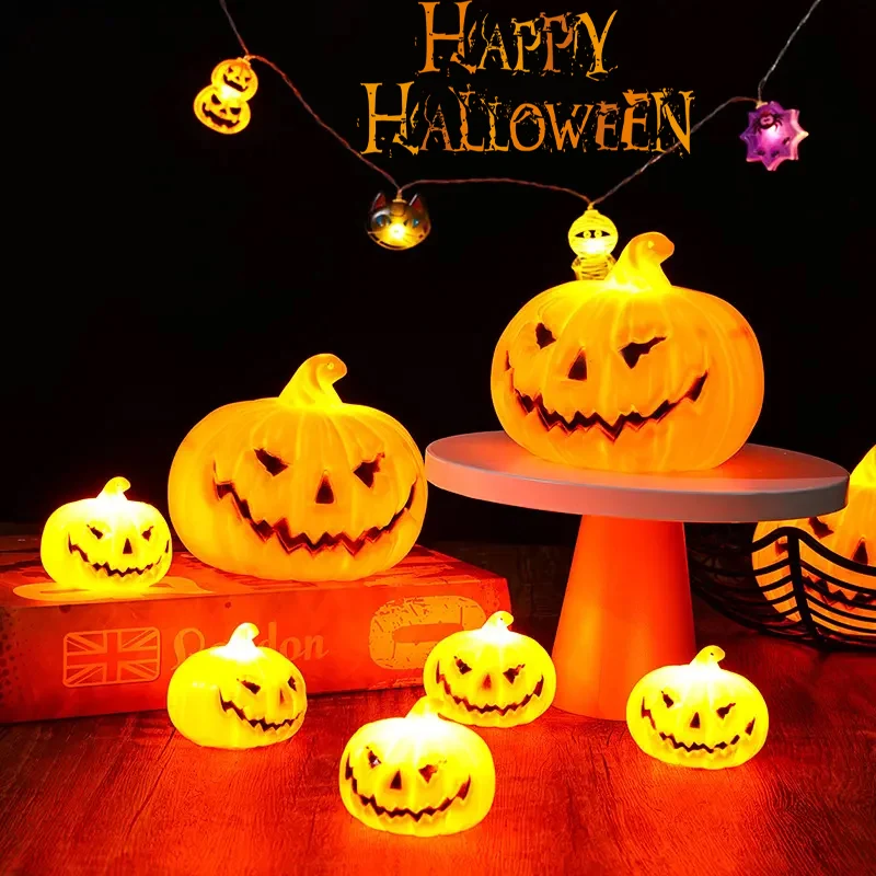 ハロウィーン-led-パンプキンライト、ジャック・オー・ランタンランプ。暖色系の光で、パーティーのテーブルや窓、お化け屋敷、秋の祭りの装飾に最適。