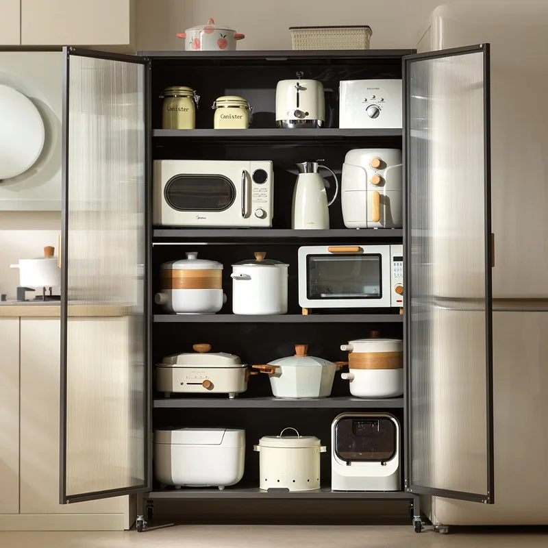 رف المطبخ متعدد الوظائف من الأرض إلى السقف، خزانة تخزين منزلية متعددة الطبقات لفرن الميكروويف #2