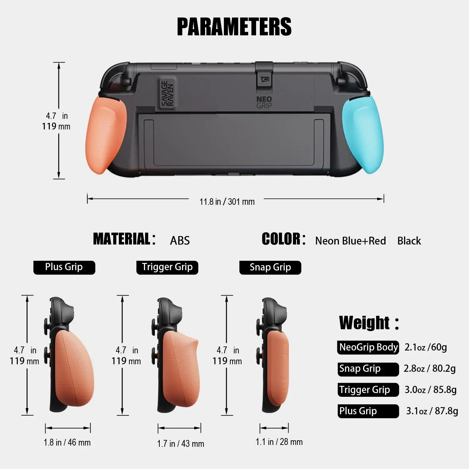Savage Raven by Skull & Co. NeoGrip with Replaceable Ergonomic