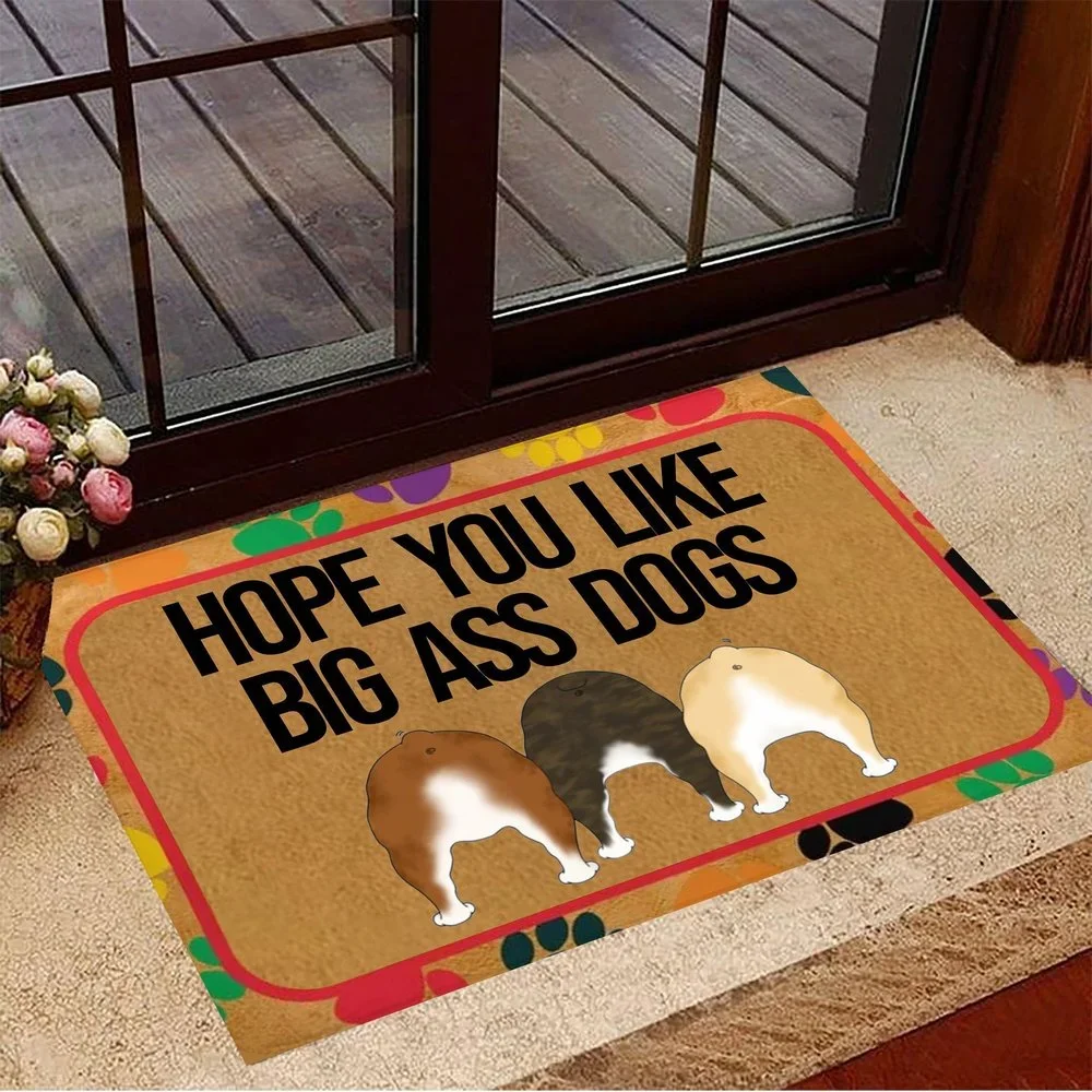 CLOOCL Doormat German Shepherd Hope You Like Big Ass Dogs Doormat Hilarious Dog Owners Welcome Mat Sayings Carpet Home Decor