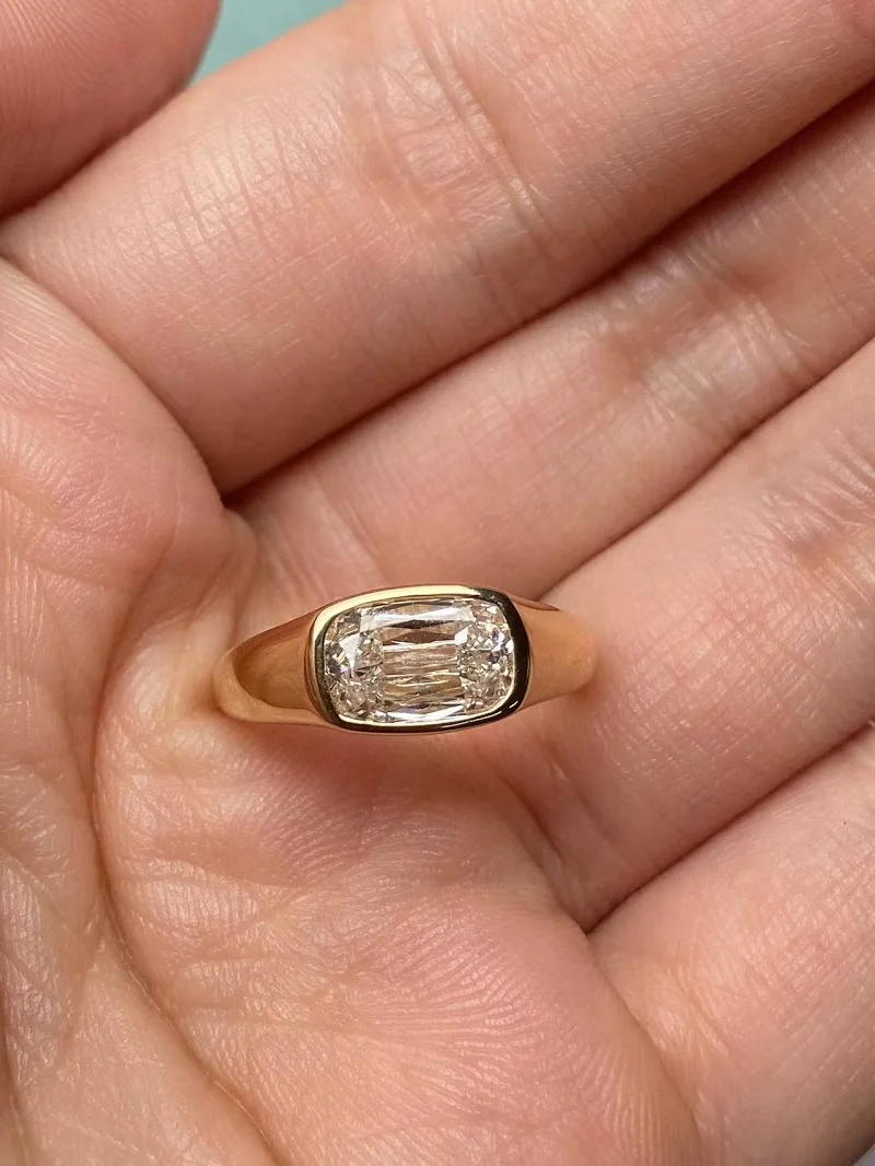 Ruif Customize 14k Gold about 1.7ct Lab Grown Diamond Ring Wedding Engagement finger Fine Jewelry GRC Certificate