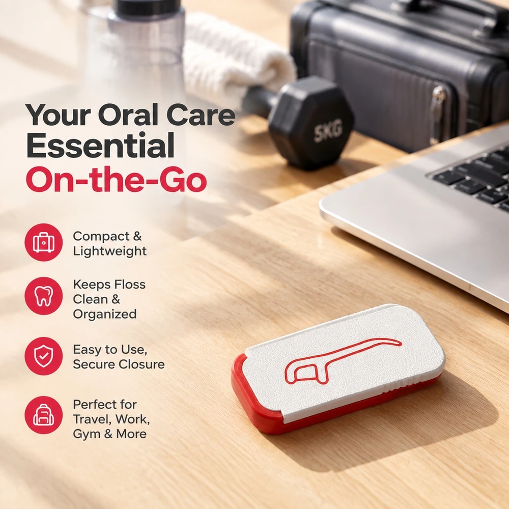 Travel Ready Reusable Floss Picks Container Portable Dental Hygiene Storage Case for Work Daily Use No Picks