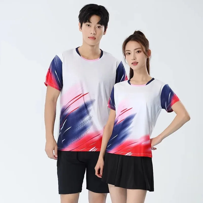 Men Badminton T-shirts Quick Dry Table Tennis Jerseys Mesh Breathable Training Sports Tees Polyester Women Tennis Short Sleeve - view 4