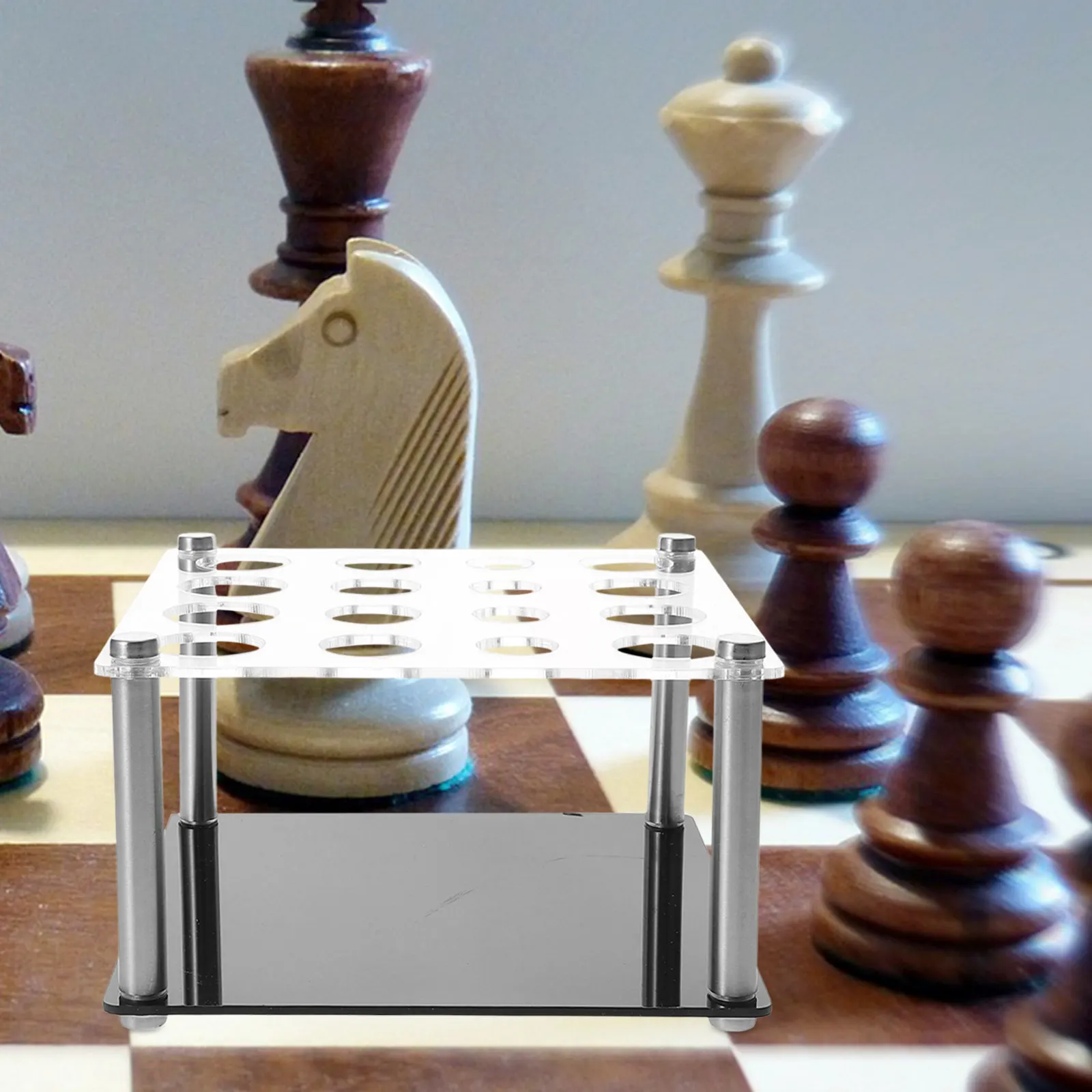 Chess Piece Holder Acrylic Mold Storage Rack Square Stable Base Organizer for DIY Chess Mold Display Accessories