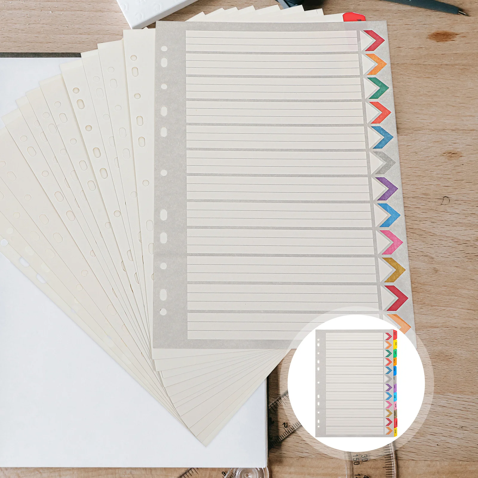 

Thick A4 Binder Dividers With Tabs For Notebook Planner Index Loose Leaf Notepad Markers Classification Tabs Divider