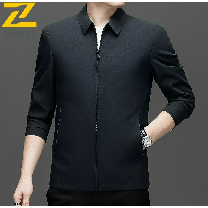 

Autumn Jacket Men 2025 Brand Luxury Turndown Collar Coat Design Jackets Business Casual Stylish Wear Premium Comfort Coat