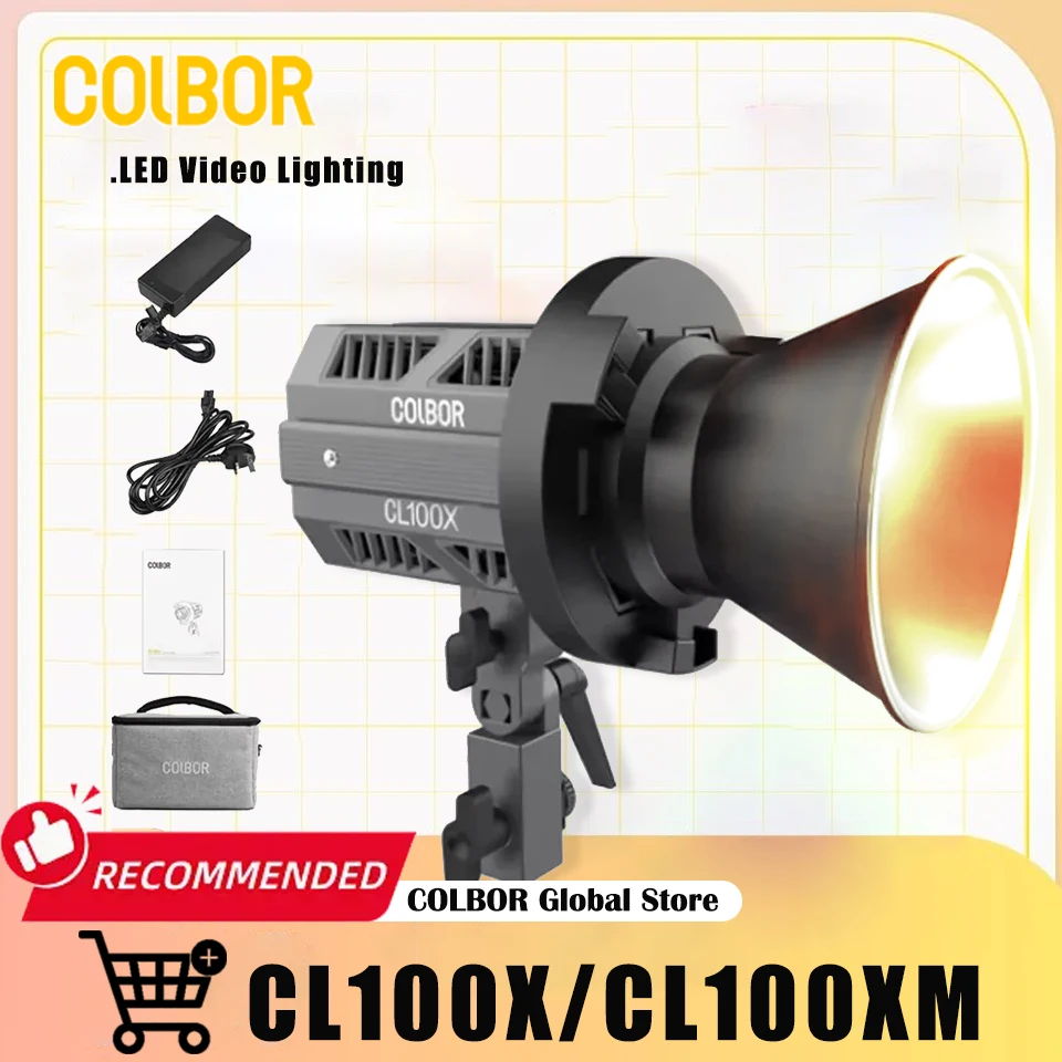 COLBOR CL100X 110 Вт COB Light 2700K-6500K Двухцветное освещение для фотосъемки CL100XM Видеолампа дневного света для Youtube Tiktok Studio