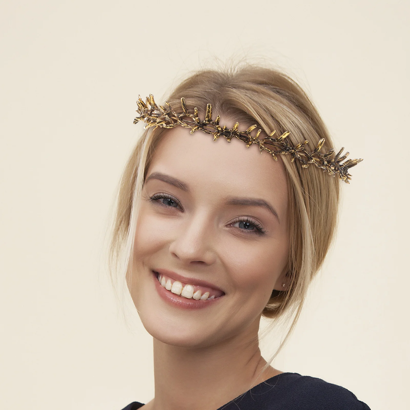 

Thorn Crown Headpiece for Party Elven Renaissance Fair Accessory Prom King Birthday Goddess Costume Unisex Metal Crown