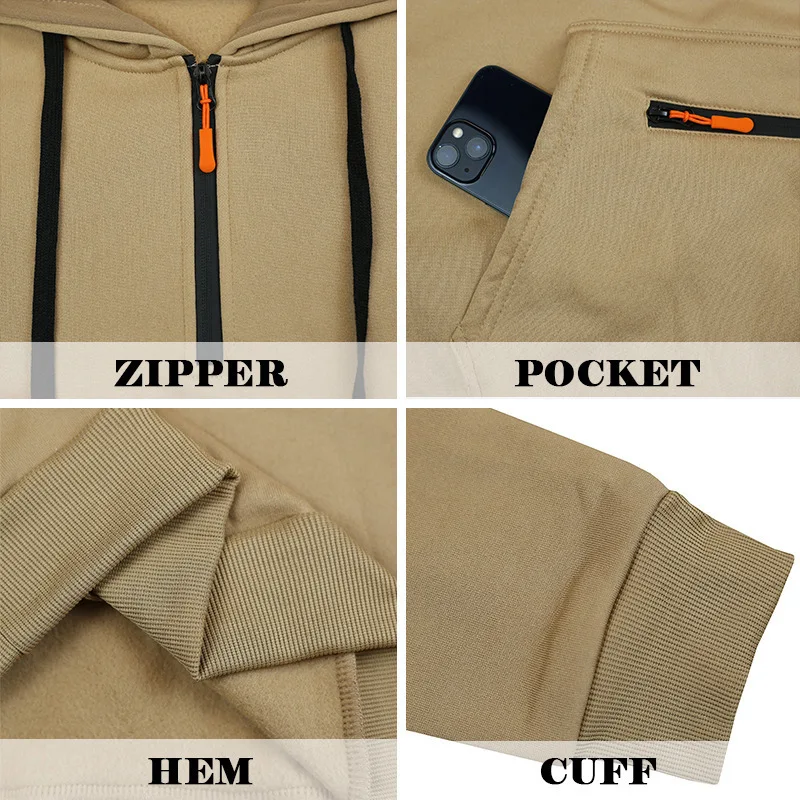 メンズフリース裏地付きフード付きスウェットセット スポーティカジュアル トレンドブランド 無地スウェットパンツ 秋冬 2025